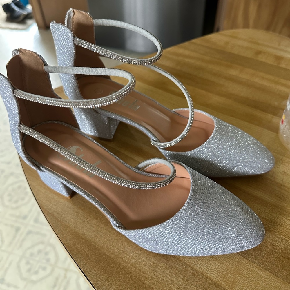 Silver dress shoes
